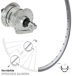 Laufrad 28 Zoll Ryde ZAC 421 Silbern Shimano DH-3N72