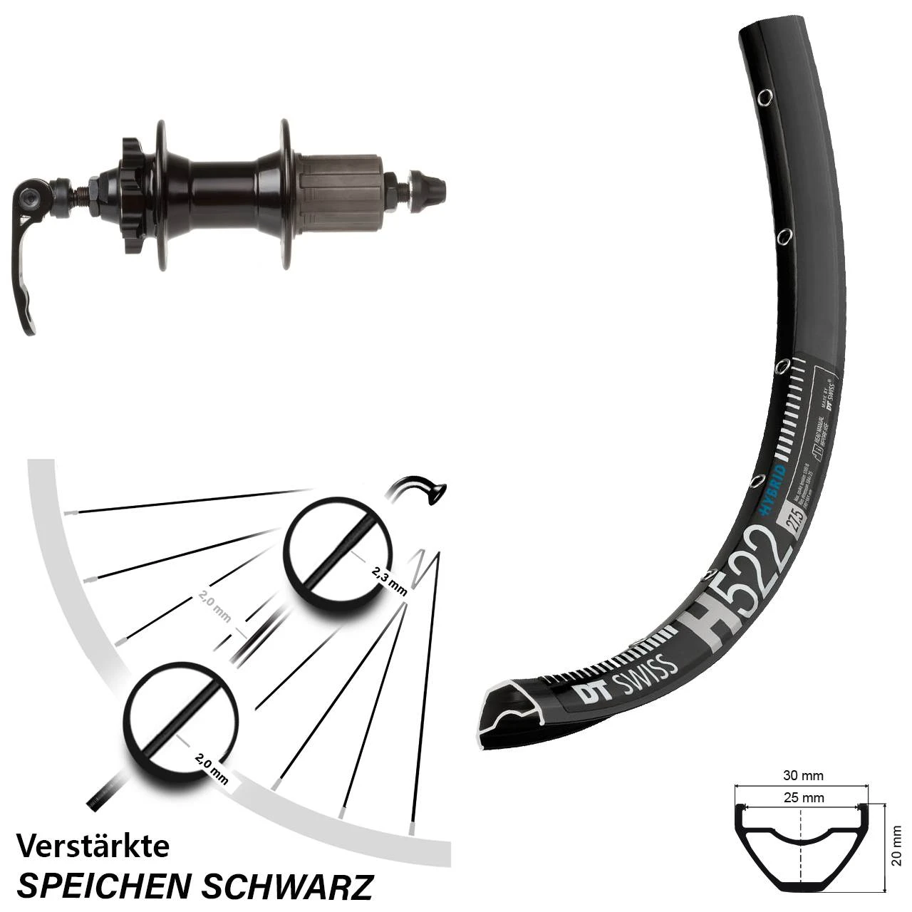 Dt-swiss DT Swiss H 522 Hinterrad 27,5 Zoll Mit Novatec Nabe