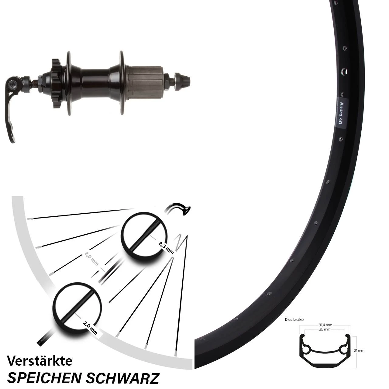 Novatec Hinterrad Ryde Andra 40 Disc 27,5 Zoll FĂŒr 6-Loch