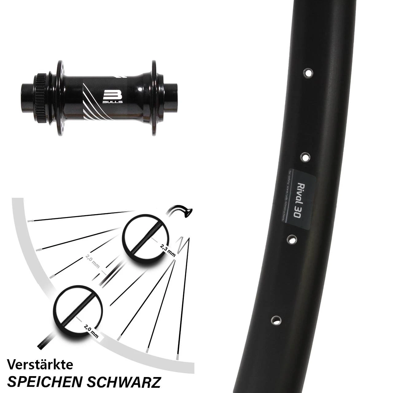 Vorderrad 29 Zoll Ryde Rival 30 Formula CL-811 Bulls Boost