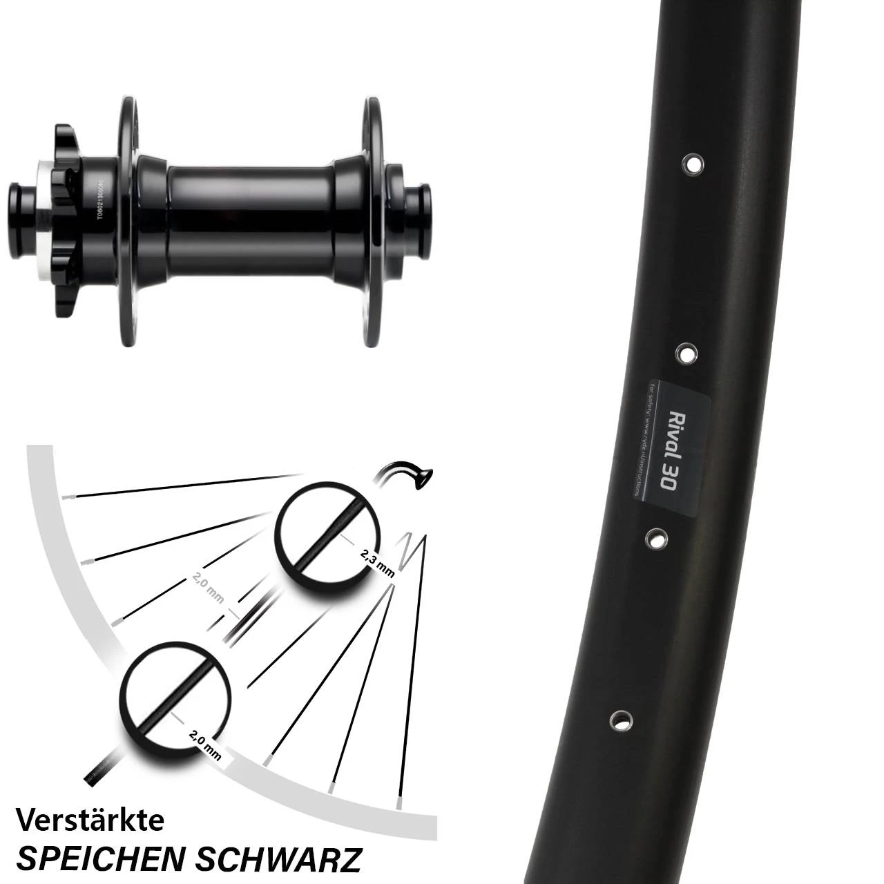 27,5+ Zoll Vorderrad Novatec D341 Boost Ryde Rival 30 Disc 6-Loch