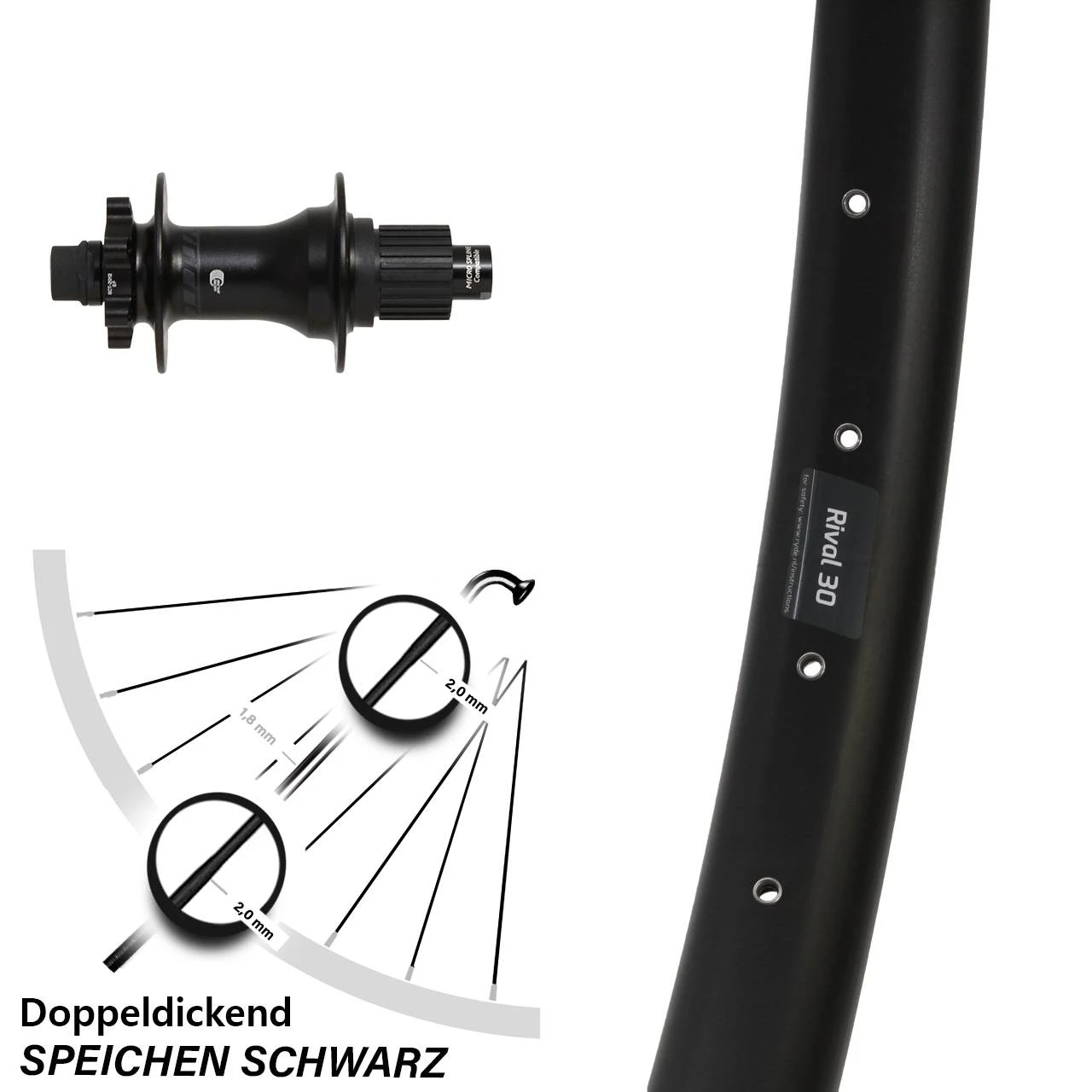 Syncros Boost Nabe Microspline Ryde Rival 30 Hinterrad 27,5+ Zoll