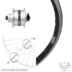 26 Zoll Nabendynamo Vorderrad Ryde ZAC 19 Shimano DH-3D35