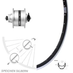 Shimano DH-3D35 Silbern Ryde ZAC 421 Laufrad 26 Zoll
