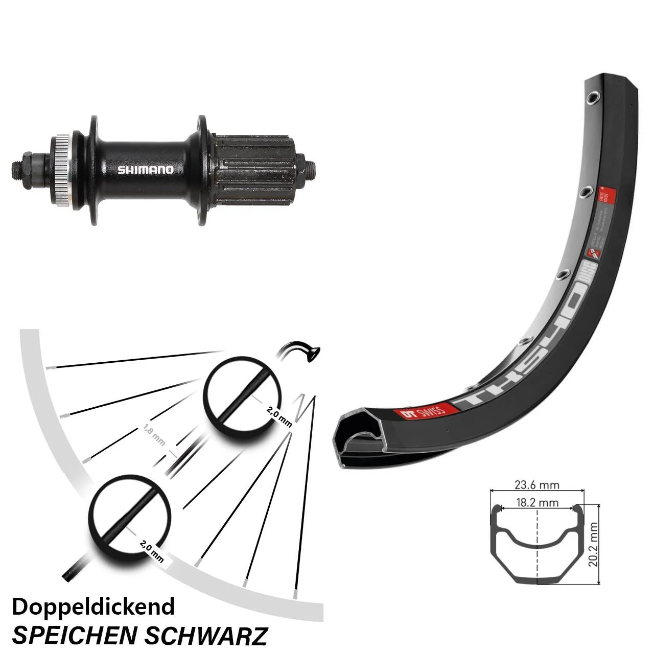 Dt-swiss Shimano FH-UR600 DT Swiss TK 540 Laufrad 28 Zoll Centerlock