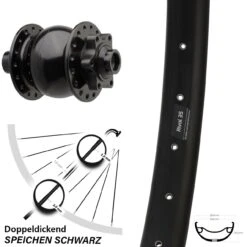 Son 28-15 Boost Dynamo Vorderrad Ryde Rival 35 Disc 27,5+ Zoll