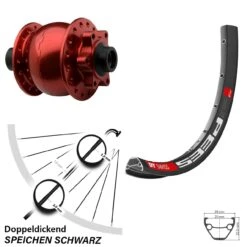 Dt-swiss Vorderrad 26 Zoll DT Swiss 533 D Son 28-15 Nabendynamo Rot