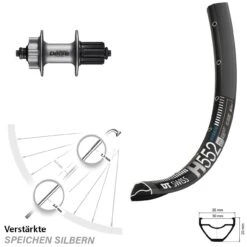 Dt-swiss 27,5+ Zoll Hinterrad DT Swiss H 552 Mit Shimano Deore FH-M525A Nabe