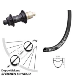 Dt-swiss Hinterrad 27,5 Zoll KX-G Nabe Sram XD-R DT Swiss RR 481 DB