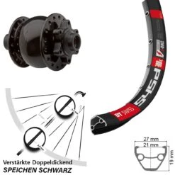 Dt-swiss DT Swiss 545D Vorderrad Dynamo Son 28-15 Disc 6-Loch Steckachse Schwarz Eloxiert