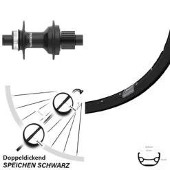 28/29 Zoll Hinterrad Shimano FH-MT410 Ryde Rival 21