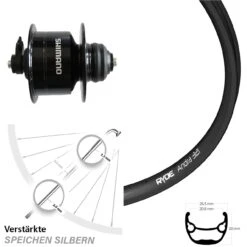 Vorderrad 29 Zoll Ryde Andra 321 Shimano DH3D72 Nabendynamo