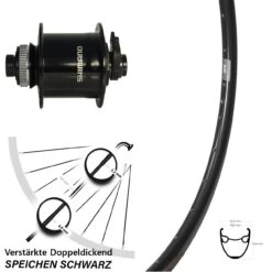 28 Zoll Vorderrad Ryde DP 19 Shimano Dynamo DH-UR705-3D Centerlock 12/100