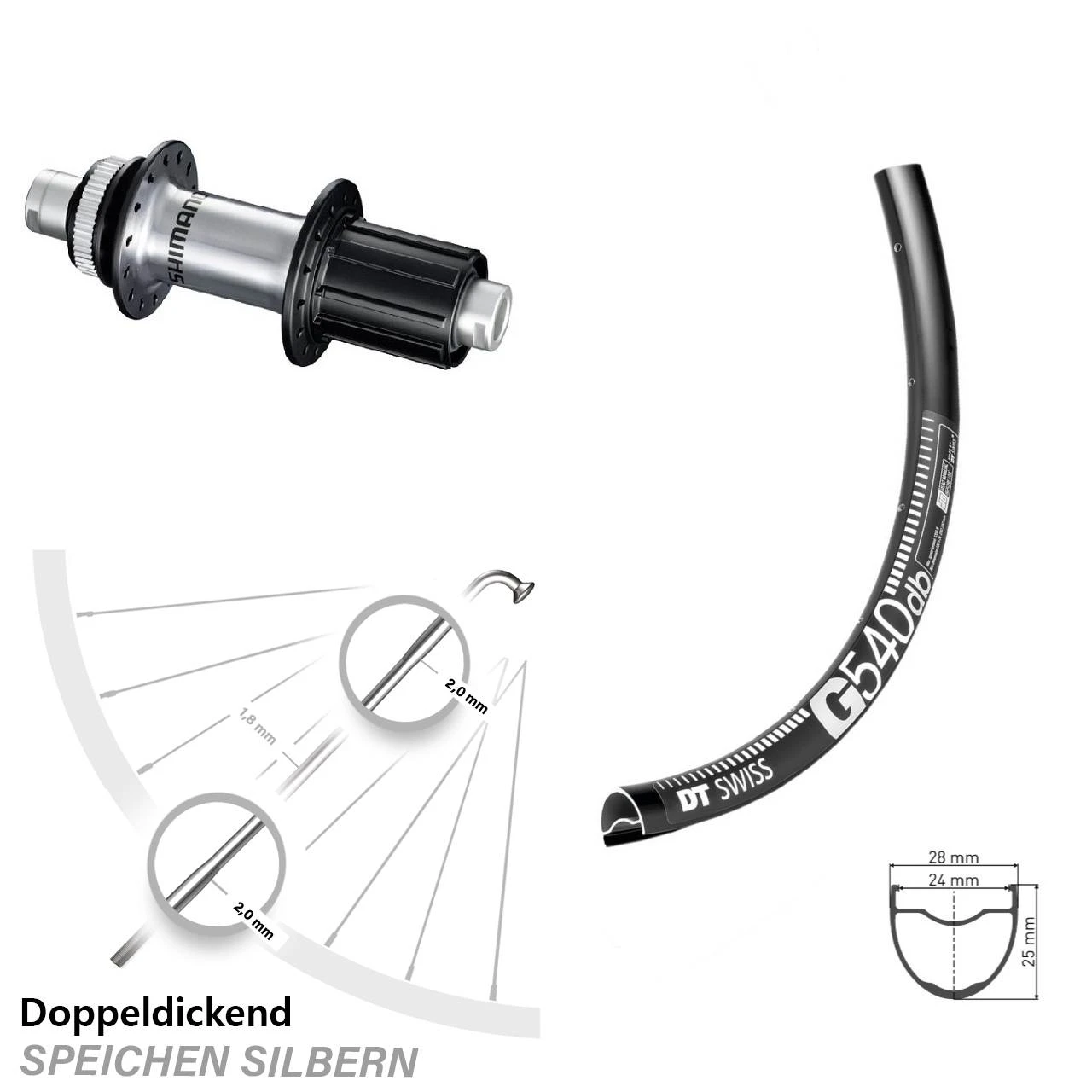 Dt-swiss 27,5 Zoll Hinteres Rad DT Swiss G 540 Mit Shimano FH-RS770 Nabe 12 Mm Steckachse