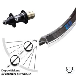 26 Zoll Hinteres Rad Exal ZX19 Mit Novatec F 162 SB Nabe