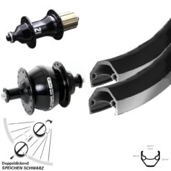 26 Zoll Laufradsatz Ryde ZAC 2000 Novatec F162 Schnellspanner 11-fach Shutter Dynamo PV-8
