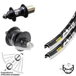 28 Zoll Mavic A 719 Laufradsatz Felgenbremse Nabe Novatec A141 F162 Shimano Dynamo DH-3N72