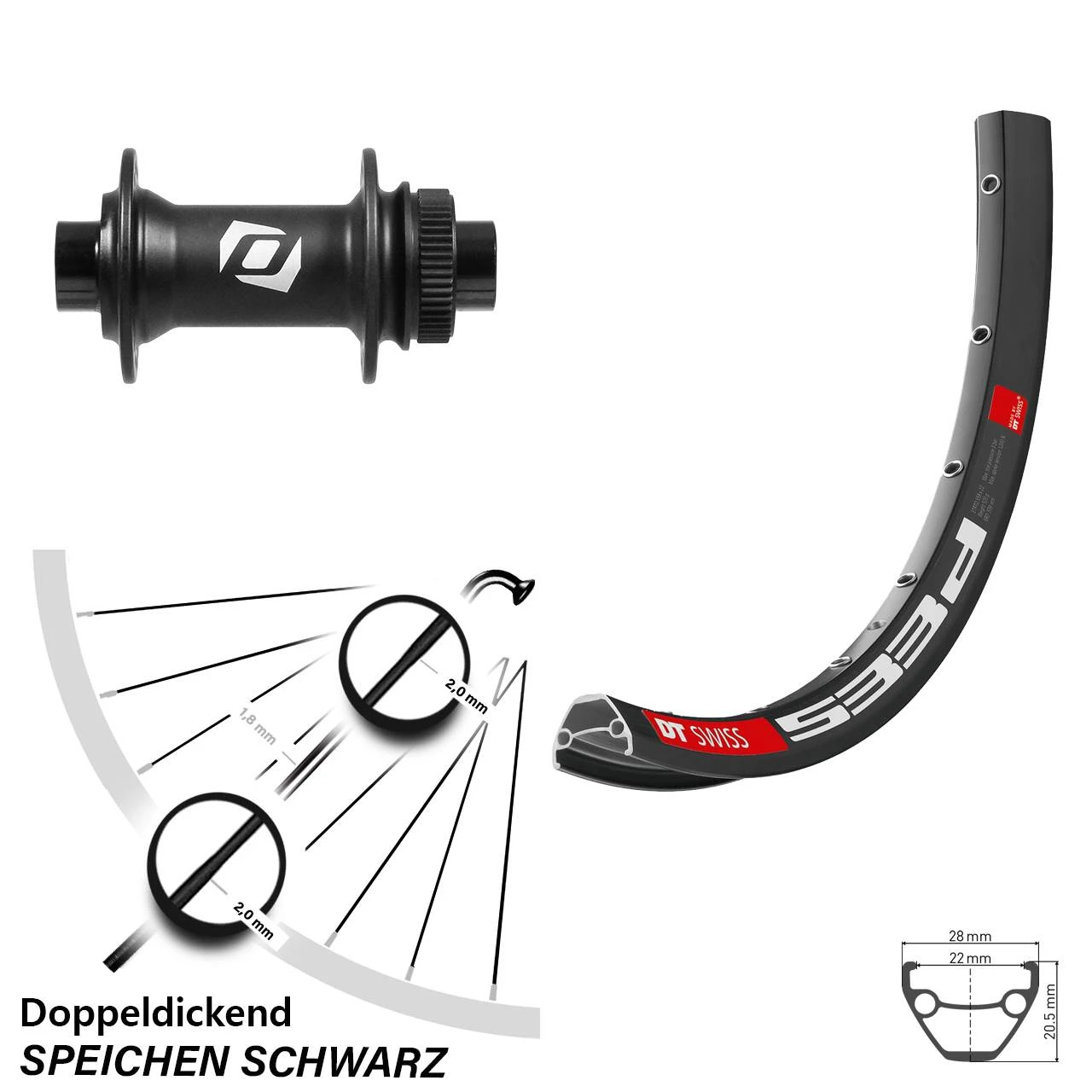 Dt-swiss DT Swiss 533 D Vorderrad 26 Zoll Formula 15x100 Centerlock