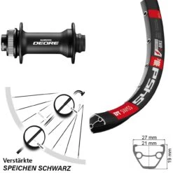 Dt-swiss 26 Zoll Vorderrad DT Swiss 545 Shimano Deore HB-M618 Steckachse 15x100 Mm
