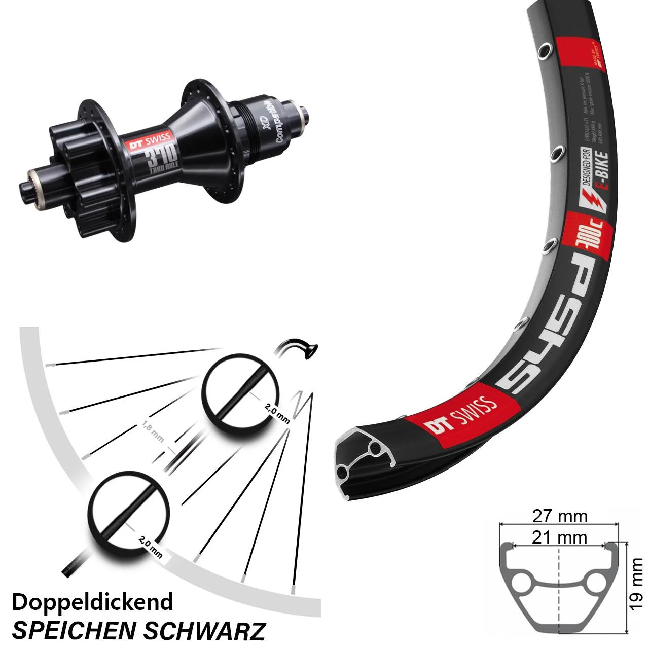 Dt-swiss 26 Zoll Hinterrad DT Swiss 370 5/135 Und 545 Sram XD
