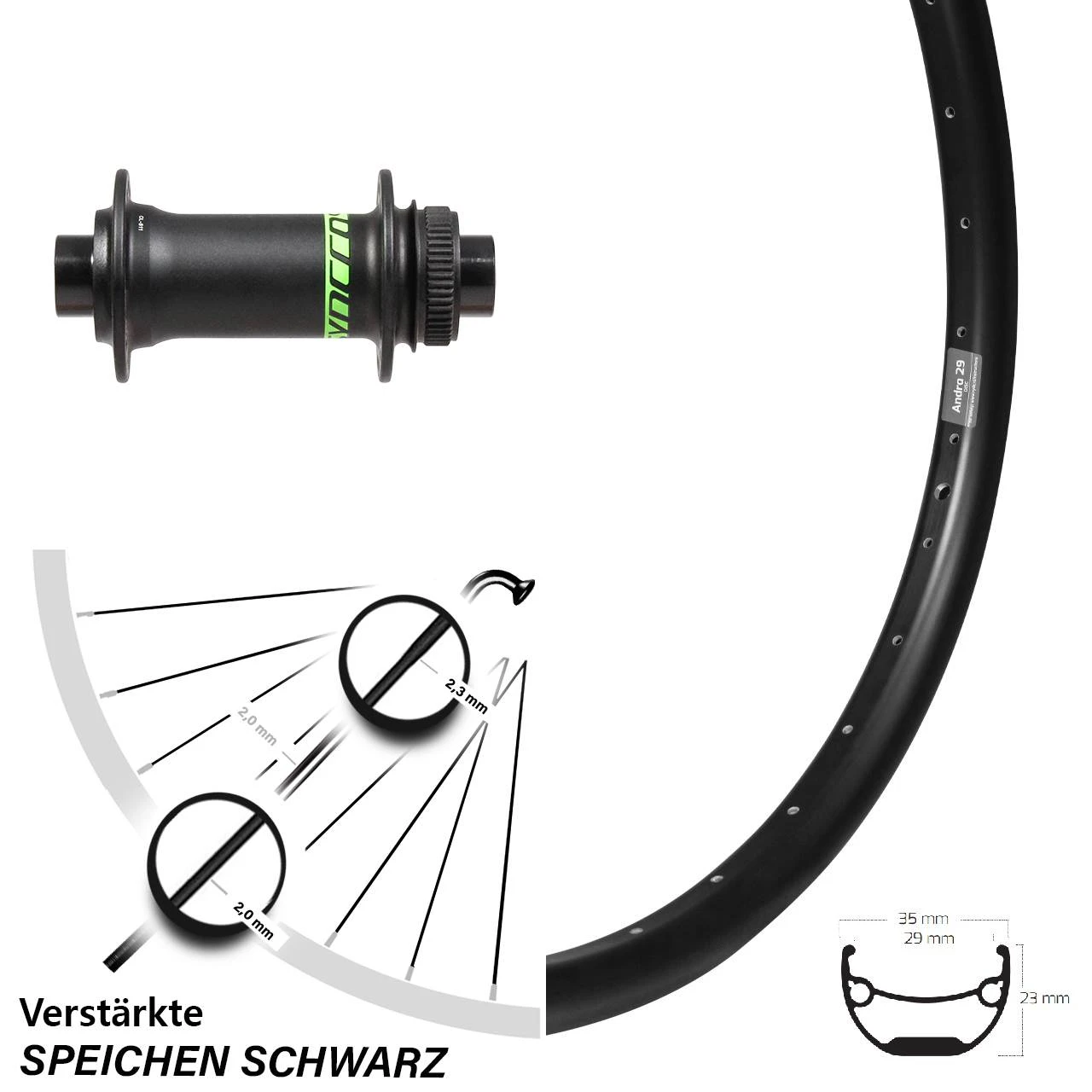 Ryde Andra 29 Vorderrad 29 Zoll Formula CL-811 Syncros Boost 15x110 Mm