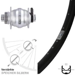 28-29 Zoll Nabendynamo Vorderrad Ryde Andra 30 Disc Shutter Precision PL-8XM 12x100