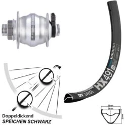 Dt-swiss Shutter PL-8XM 12x100 Nabendynamo DT Swiss HX 491 Laufrad 27,5 Zoll