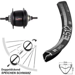 Dt-swiss DT Swiss E 512 27,5 Zoll Disc Hinterrad Shimano SG-C6001-8D