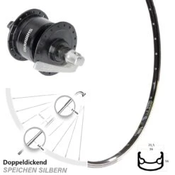 Vorderrad Nabendynamo Shimano DH-3N72 Felgenbremse DRC ST-16 28 Zoll