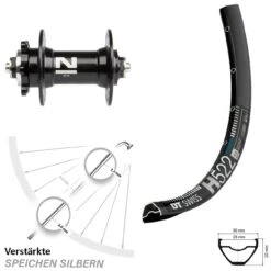 Dt-swiss Vorderrad 29 Zoll DT Swiss H 522 Disc 5/100 Mm 6-loch Novatec D041SB Schnellspanner