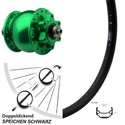28-29 Zoll Vorderrad Mit SON 28 Grün Disc Nabendynamo Ryde Andra 40