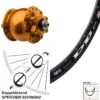Vorderrad Ryde ZAC 2000 29 Zoll Nabendynamo Son 28 Orange 6-Loch