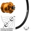 Ryde Vorderrad Andra 29 27,5 Zoll Nabendynamo Son 28 Orange 6-Loch