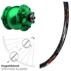 26 Zoll Vorderrad Mit Nabendynamo SON 28 Disc Orange Eloxiert DRC ZZYZX