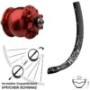 Dt-swiss SON 28 Nabendynamo Rot Eloxiert DT Swiss H 522 Vorderrad 29 Zoll