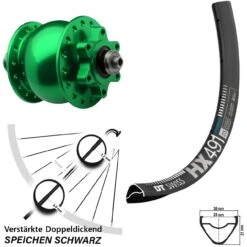 Dt-swiss Vorderrad 29 Zoll DT Swiss HX 491 SON 28 Nabendynamo Rot 6-Loch