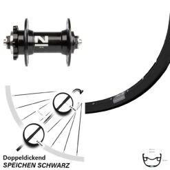 Ryde Rival 23 Disc 6-loch Vorderrad 29 Zoll Novatec D041SB Schnellspanner