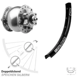 Vorderrad 26 Zoll Exal BE 25 Nabendynamo SON 28 6-loch 5/100 Mm