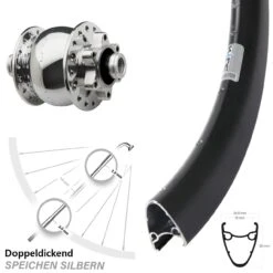 Vorderrad 28 Zoll Ryde Dutch 19 Nabendynamo SON 28-12 Disc 6-Loch