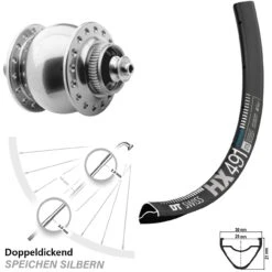 Dt-swiss Laufrad 29 Zoll DT Swiss HX 491 DB Disc Schwarz Son 28 Silbern Eloxiert
