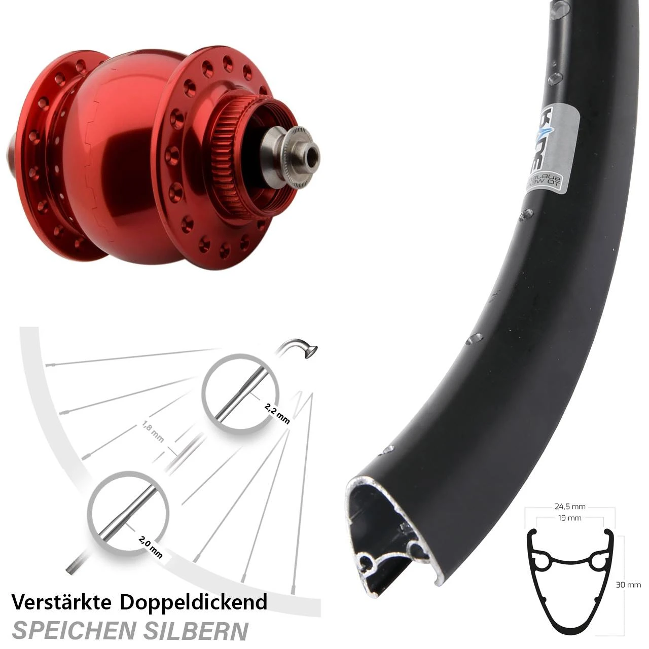 Vorderrad 28 Zoll Ryde Dutch 19 5/100 Mm Son Delux Centerlock