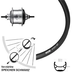 Ryde 27,5 Zoll Andra 321 Hinterrad Schwarz Mit Shimano Alfine Silbern 11-Gang