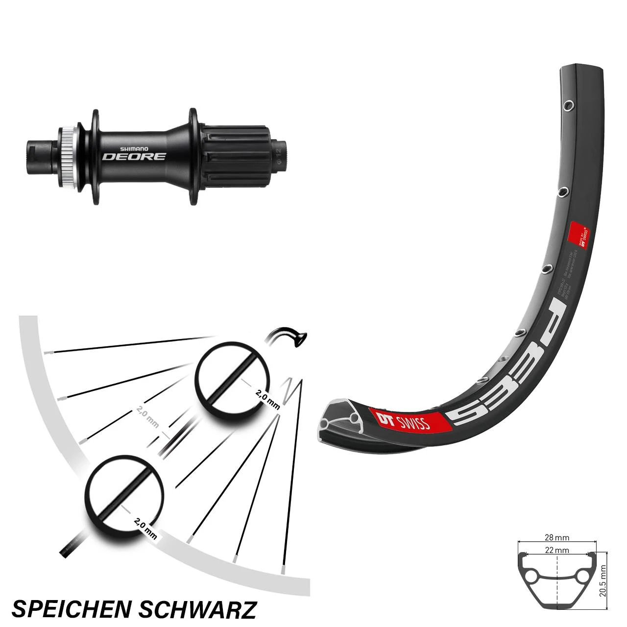 Dt-swiss DT Swiss 533 D Hinterrad 26 Zoll Mit Shimano FH-M618 Nabe