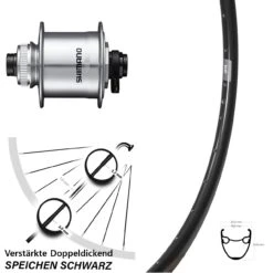 28 Zoll Vorderrad Ryde DP 19 Shimano Dynamo DH-UR705 Centerlock 12/100