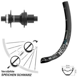 Dt-swiss 27,5 Zoll Hinterrad Shimano FH-MT410-B Boost DT Swiss H 522 Microspline 12-fach
