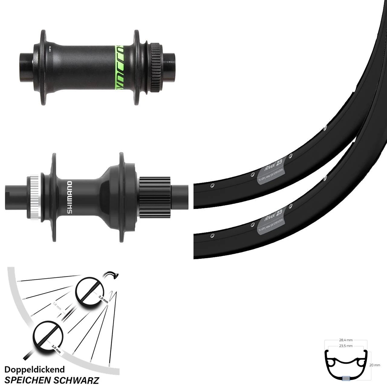 Laufradsatz 29 Zoll Boost Formula Shimano MT410-B Microspline Ryde Rival 23