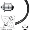 28 Zoll Vorderrad Ryde Andra 321 Disc Shimano DH-UR705-3D Silbern Dynamo