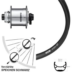 28 Zoll Vorderrad Ryde Andra 321 Disc Shimano DH-UR705-3D Silbern Dynamo