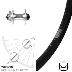 26 Zoll Vorderrad Zzyzx Schwarz Mit Ryde Andra 30 Disc