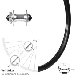 24 Zoll Vorderrad Ryde Andra 29 Disc Mit Zzyzx Nabe Schwarz